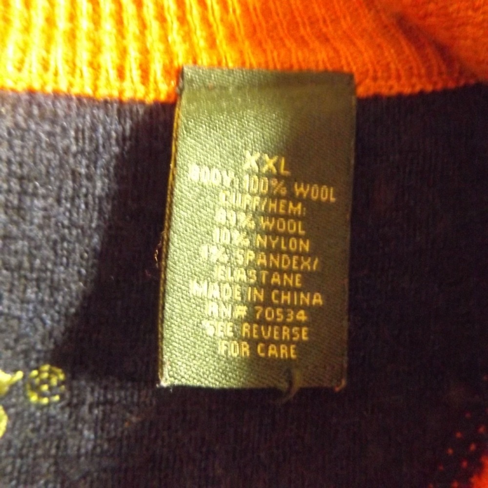 ORVIS  Mens Burnt Orange 100% Merino Wool Quarter Zip Sweater XXL - Picture 7 of 9